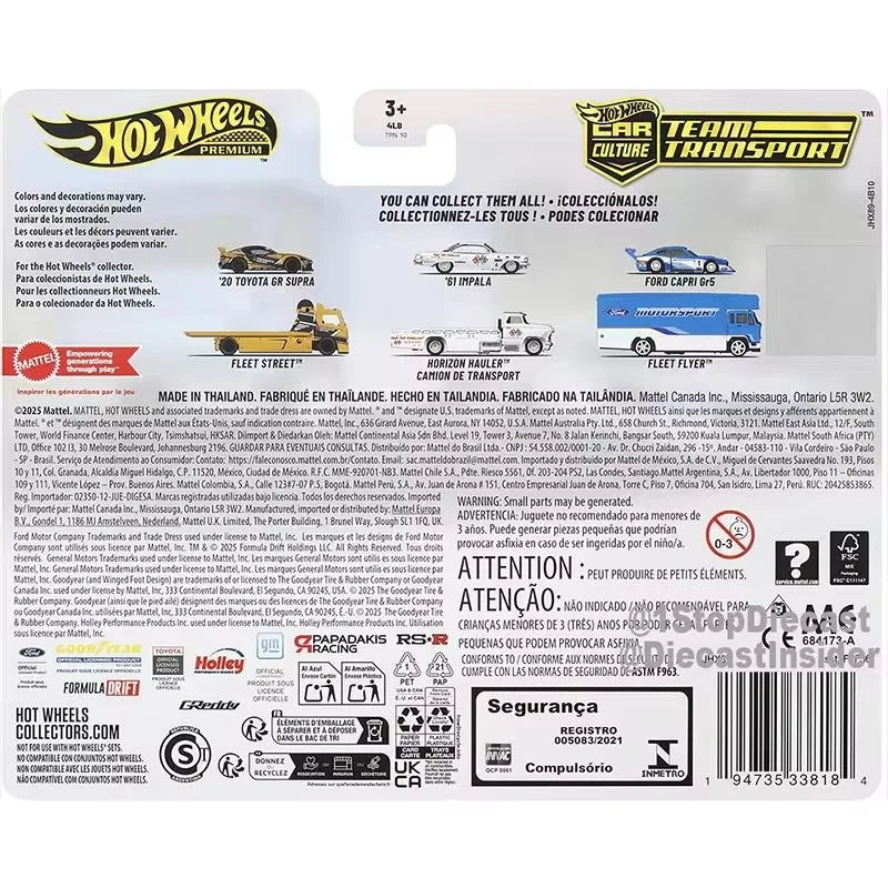 2026 Nowe Hot Wheels Team Transport J Case Capri Gr5 Impala i Supra 1:64 Kolekcjonerskie Pojazdy Odlewane Prezent na Urodziny Boże Narodzenie