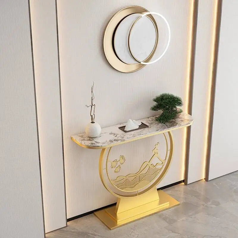 المدخل خمر طاولة معدنية الزاوية فريدة من نوعها بريق مدخل قاعة وحدة التحكم الجدول الحديثة الفاخرة Konsolentisch أثاث غرفة المعيشة