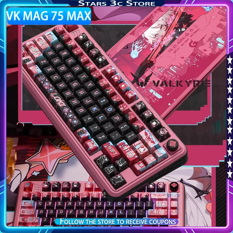 VALKYRIE VK MAG 75 MAX Esports Magnetic Axis Keyboard Wireless Tri Mode 0.01rt Accuracy 10000mAh Low Latency Gaming Keyboard