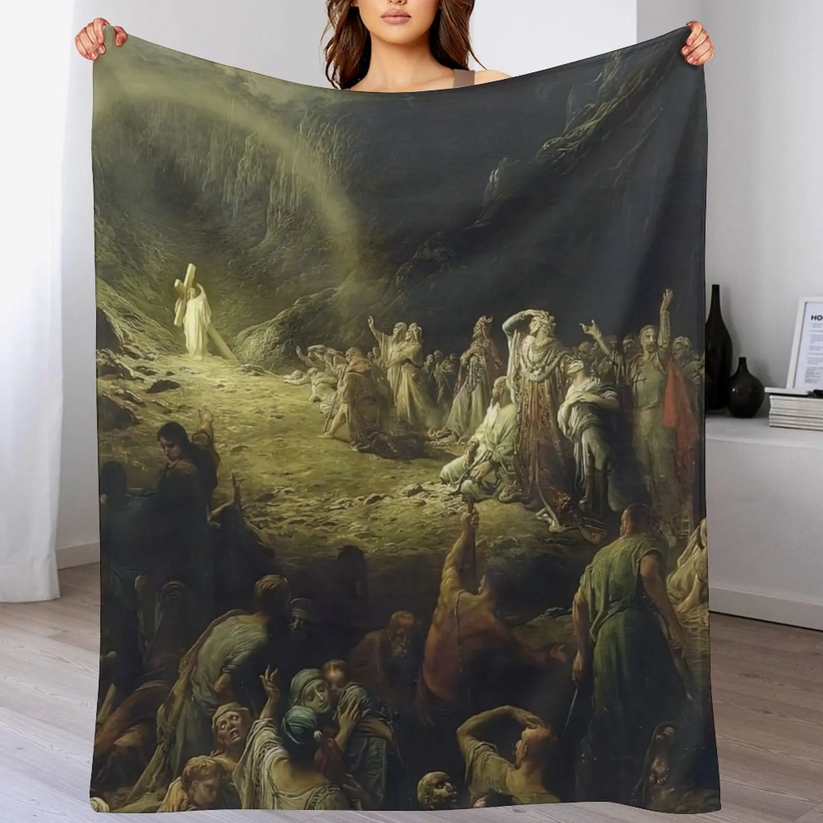 gustave dor?? artworks, gustave dor?? paintings, gustave dore art style Throw Blanket Retros funny gift Beach Blankets