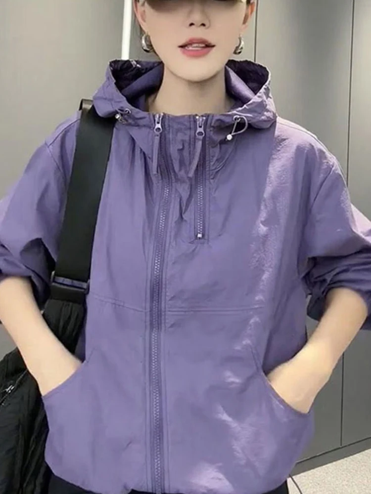 تصميم Sensation بسحاب مزدوج وغطاء للرأس ort Jaet للسيدات فضفاض للتخسيس ومتعدد الاستخدامات للحماية من الشمس ملمس عالي الجودة