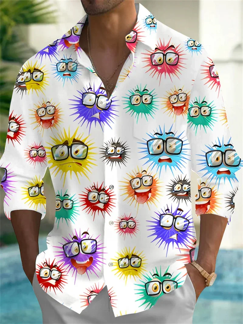 

2026 Men's New's Fashion Long Sleeve 3D Printed Jellyfish Shirt Comfortable Slimming Men's Shirt Casual Simple Simple Business