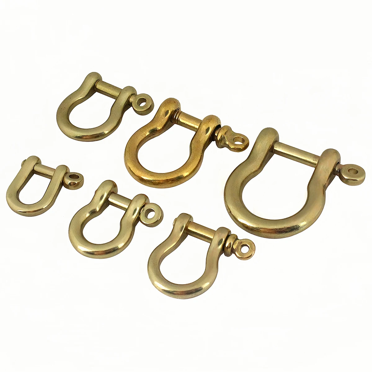 Karabiner aus massivem Messing, D-Schleife, Schäkel, Schlüsselanhänger, Haken, Schraubverbindung, Verbindungsschnalle, Schlüsselanhänger, Schmuckzubehör, Zubehör