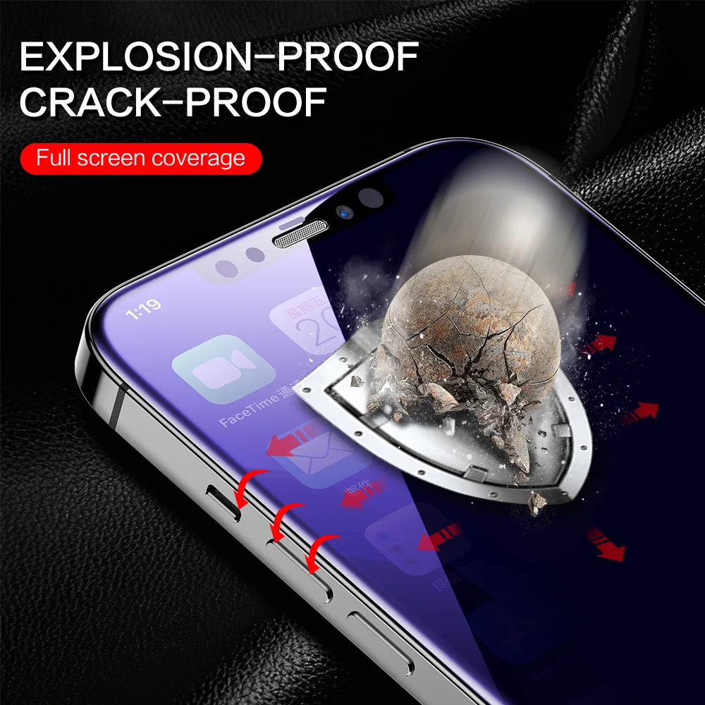 SmartDevil Anti Blue Ray Spy Glass for iPhone 14 13 12 11 Pro Max Privacy Screen Protector Full Cover for iPhone X XR XS Max