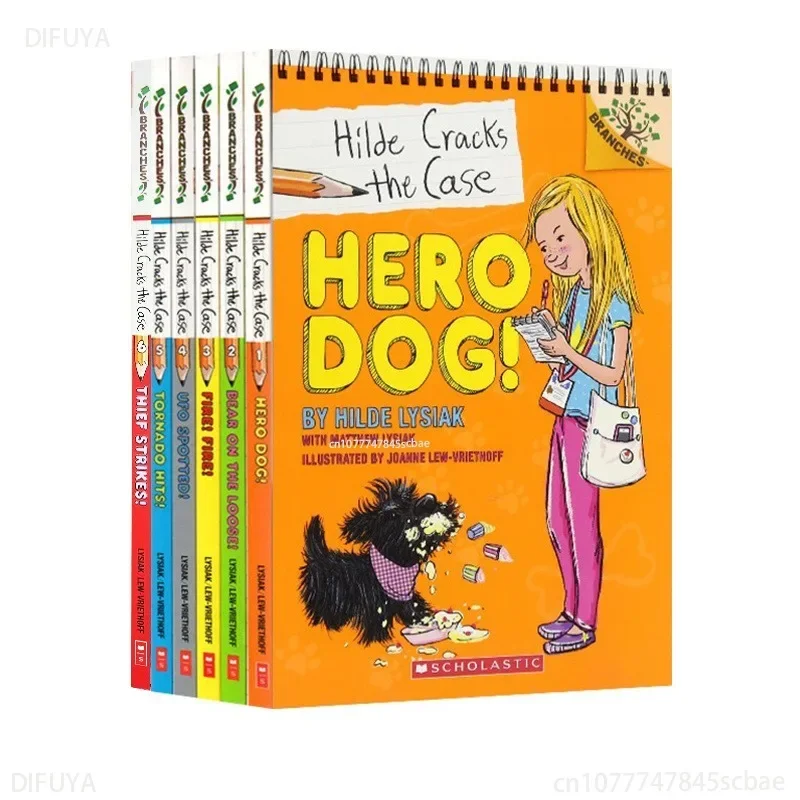 6 Book/Set English Picture Book Hilde Cracks The Case English Story Book Child Early Education Kids Reading Book 3-6 Years