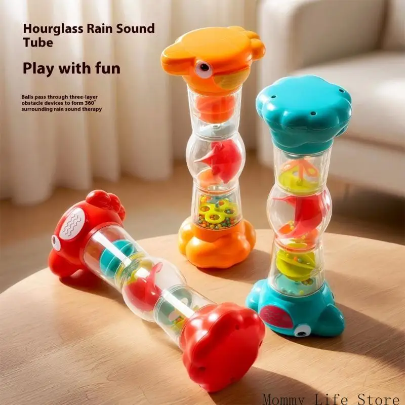 لعبة خشخيشة حسية آمنة للأطفال مع تأثيرات هطول الأمطار المهدئة، أداة تدريب على التعبير من أجل التطوير السمعي