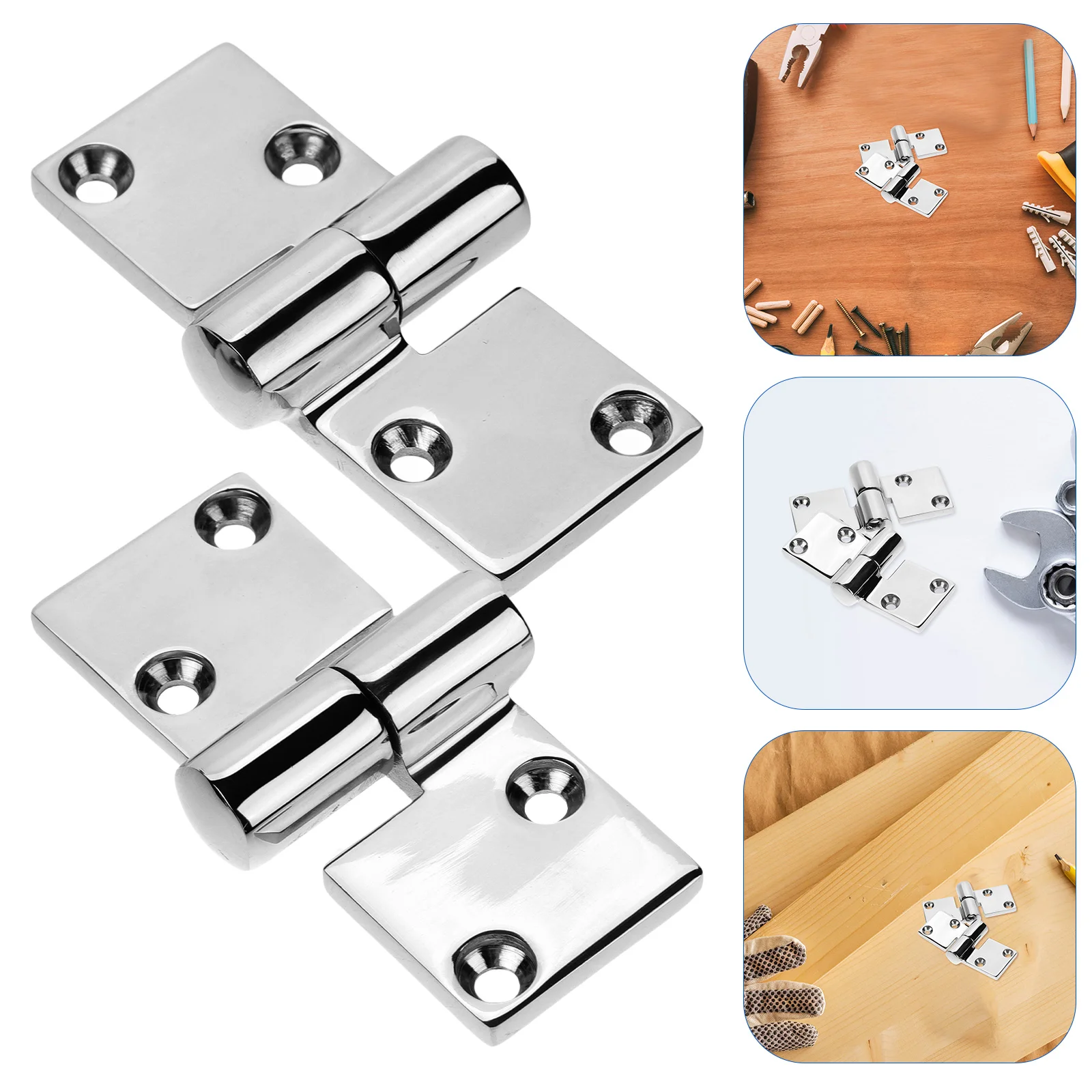 

2 Pcs Stainless Steel Hinge Dock Connector Kit Heavy Interior Door Hinges Cabinet