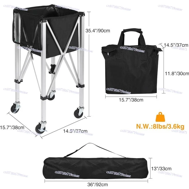 عبر الحدود المحمولة سبائك الألومنيوم التنس عربة التخزين المحمول للطي التنس مدرب عربة التقاط سلة بالجملة #4