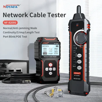 NOYAFA NF-8209S Ağ Kablosu Test Cihazı Kablo Takip Cihazı Cat5 Cat6 PoE Test Cihazı NCV ve Lamba ile Uzunluğu Algılama Süreklilik Testi