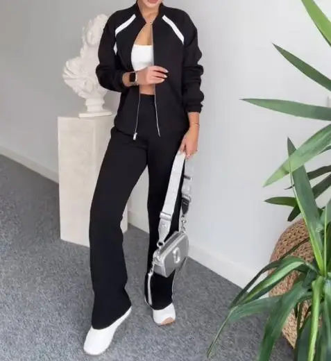 

Color Contrasting Loose Set Pants Sports Casual Comfortable Fashionable Casual Pants for Women