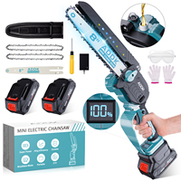 OBBGGNT 2000mAh Battery Chain Saw,8 Inch Mini Cordless Chainsaw,Electric Handheld Electric Saw,Electric Pruning Saws,Power Tools