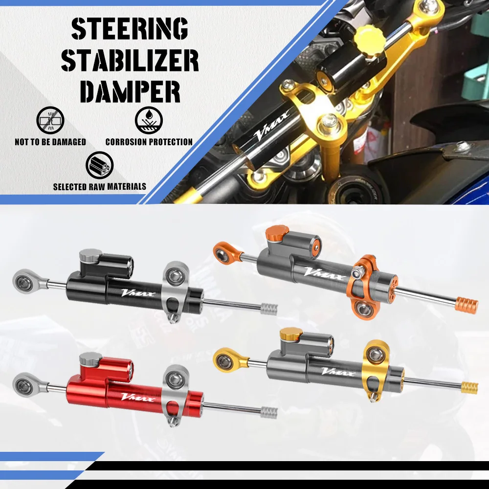 

For YAMAHA V-MAX V MAX VMAX 1200 1700 CNC Aluminum Motorcycle Parts Damper Steering Stabilize Safety Control VMAX1200 VMAX1700