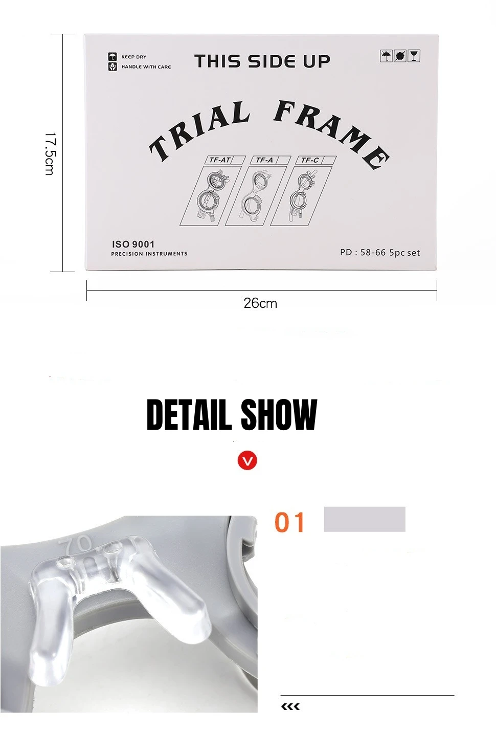 Metall-Probefassung in Grau, feste Probefassung, optische Probegläserfassung 52~70mm, für Brillengeschäfte von Dhoptical – Detail 3