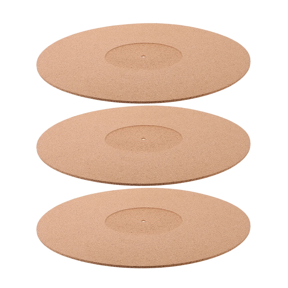 

3pcs Vinyl Record Mat Cork Turntable Platter Anti Static Pad Soft DJ Equipment Accessories Protects Records Longevity Durability