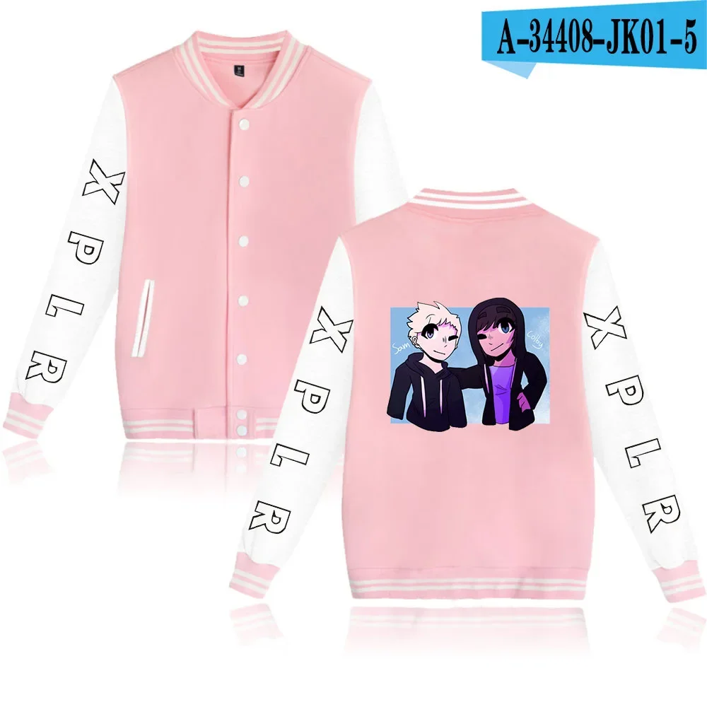 Uniforme de béisbol Sam y Colby para hombre, chaquetas con cremallera, ropa de calle, sudadera Harajuku de Hip Hop, Sudadera con capucha XPLR Merch, ropa deportiva informal