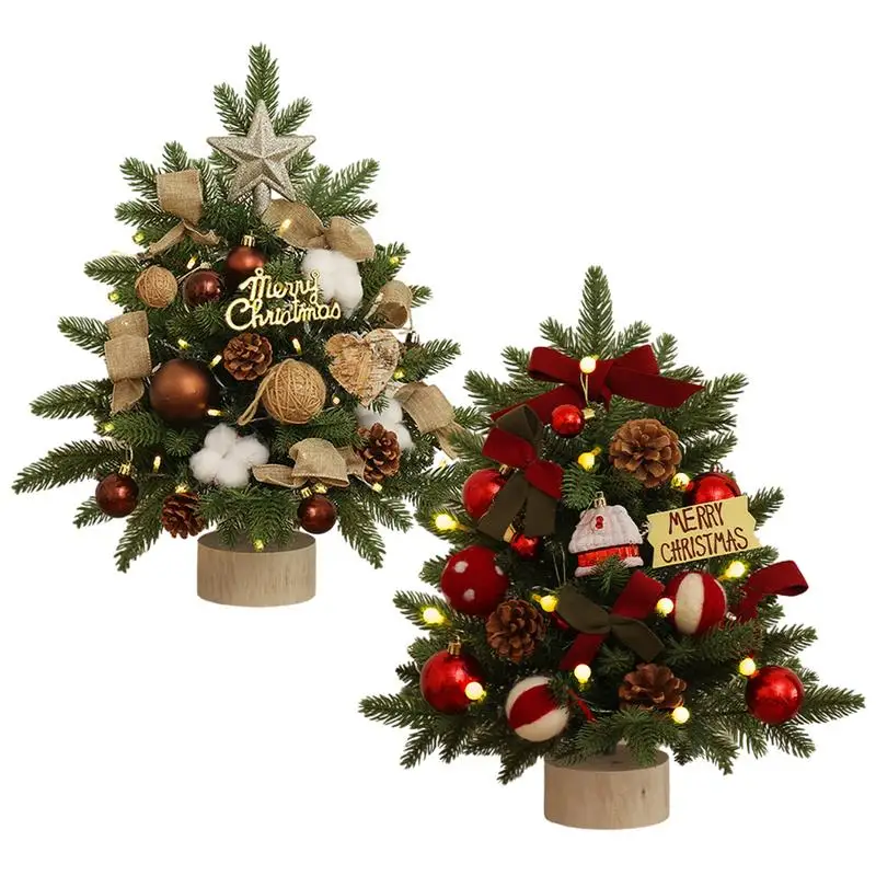 

Christmas Tree Desktop Small Christmas Tree Decor 18 Inch Tabletop Christmas Tree Ornament For Table Decor Classic Holiday