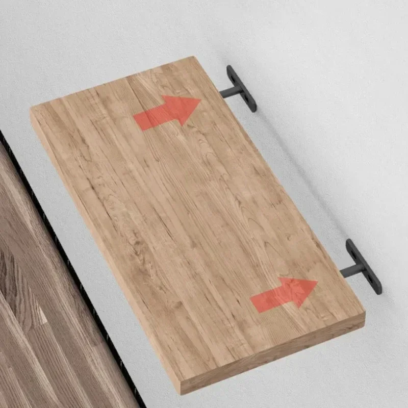 Soporte de estante flotante de acero sólido negro, soportes estante ciego, soportes ocultos para estantes flotantes madera 2 uds