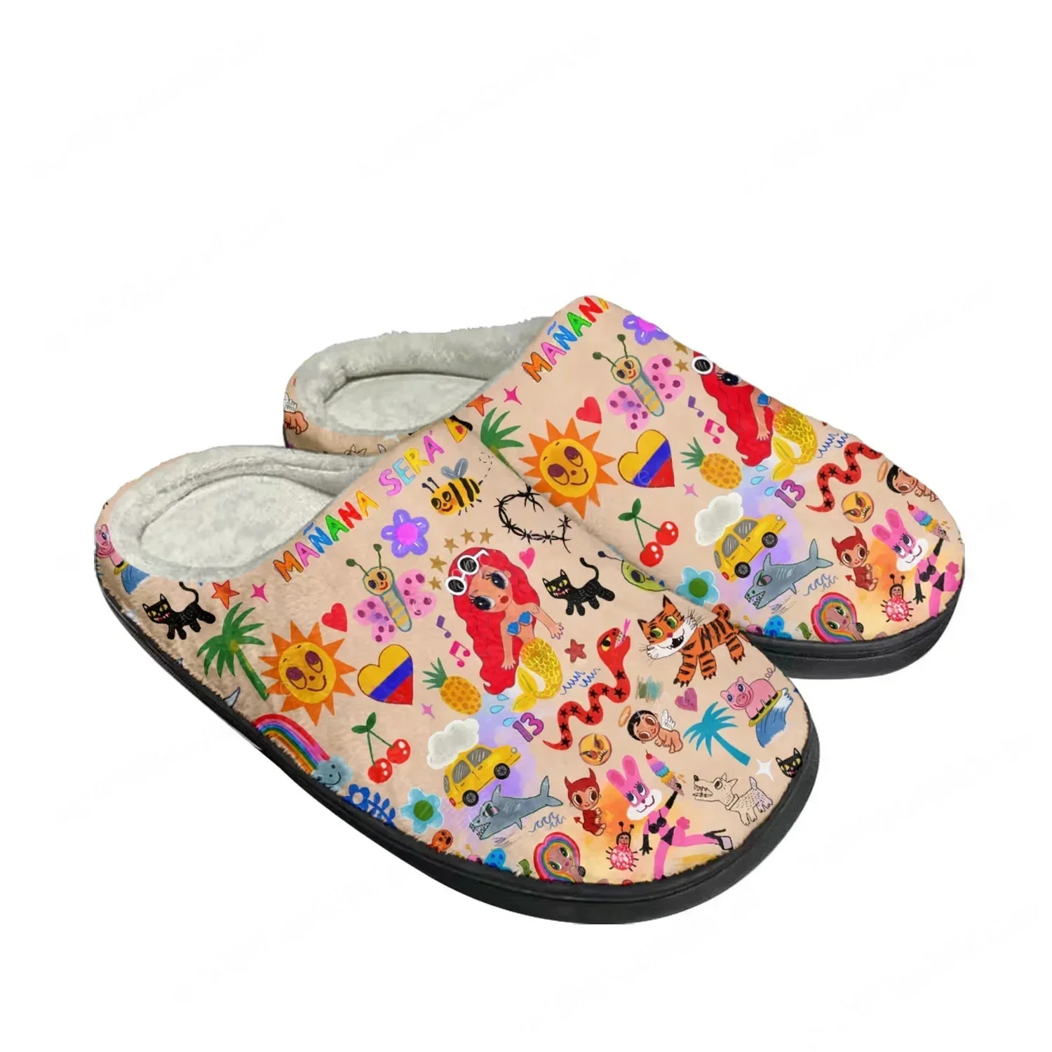 Pantuflas Personalizadas de Algodón para el Hogar, Marca Manana Sera Bonito Karol G, Sandalias para Hombre y Mujer, Pantuflas de Felpa para Dormitorio, Cálidas y Térmicas