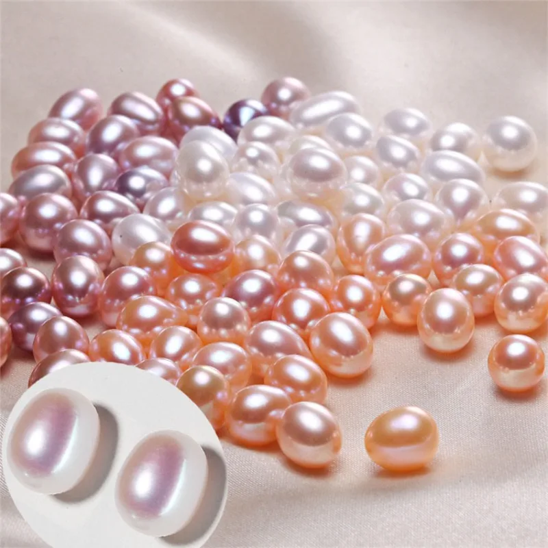Natural 12-13mm Naked Pearl Rice Shaped Particle Bead Loose Bead Pendant
