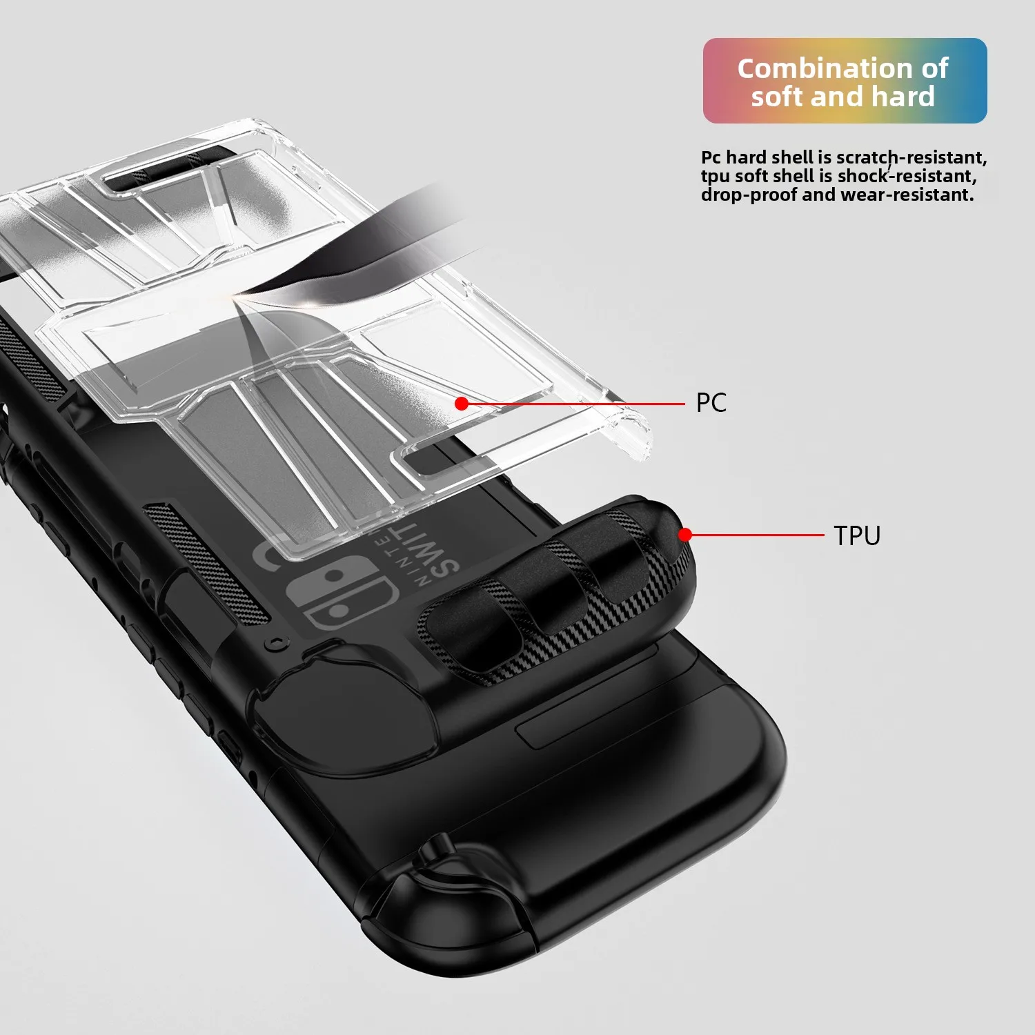 Capa protetora dockingable para console de jogos ns2, concha antiderrapante integrada com tudo incluído para nintendo switch 2 cristal