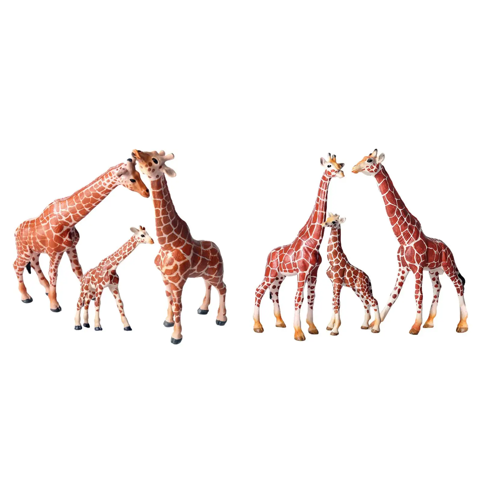 3x Giraffe Toy Figurines Set Gift Animals for Boys Girls Kids Ages 3+