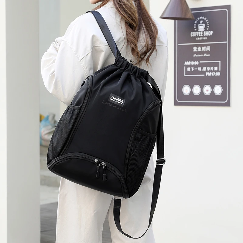 

Баскетбольный рюкзак, дорожный уличный баскетбольный рюкзак, спортивная сумка на плечо на шнурке, сетчатая сумка для хранения футбола, волейбола