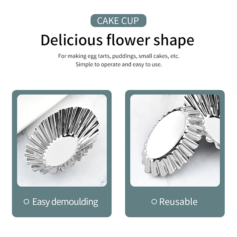 Creative Shape Stainless Steel Cake Cup Bakeware Baking Mold Muffin Cupcake Pudding Bowl Cake Egg Tart Mold Muffin Cup