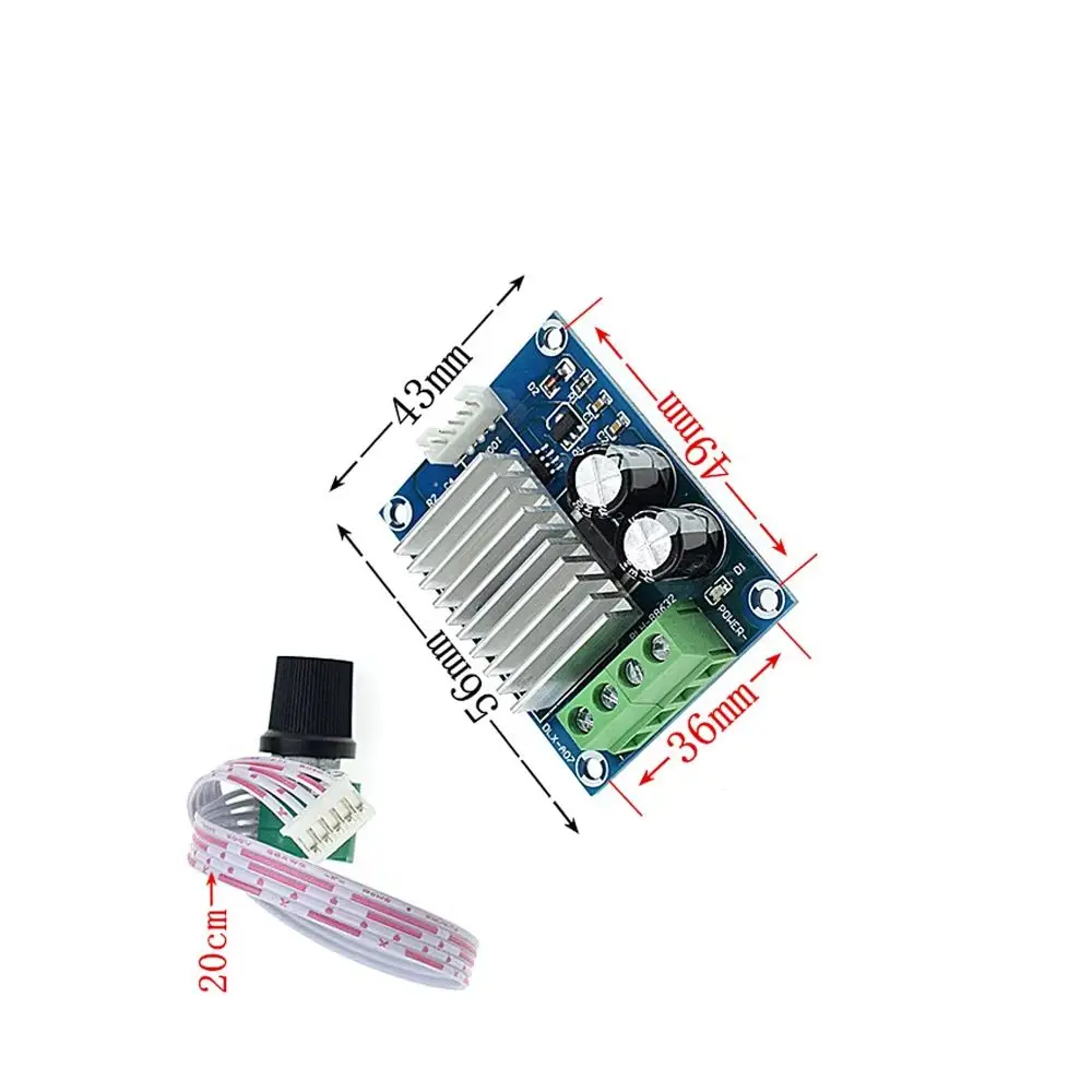 

PWM DC Motor Governor 20A Speed Controller 12-24V Adjustable Regulator with Temperature Dimming Switch for Motor Speed Control