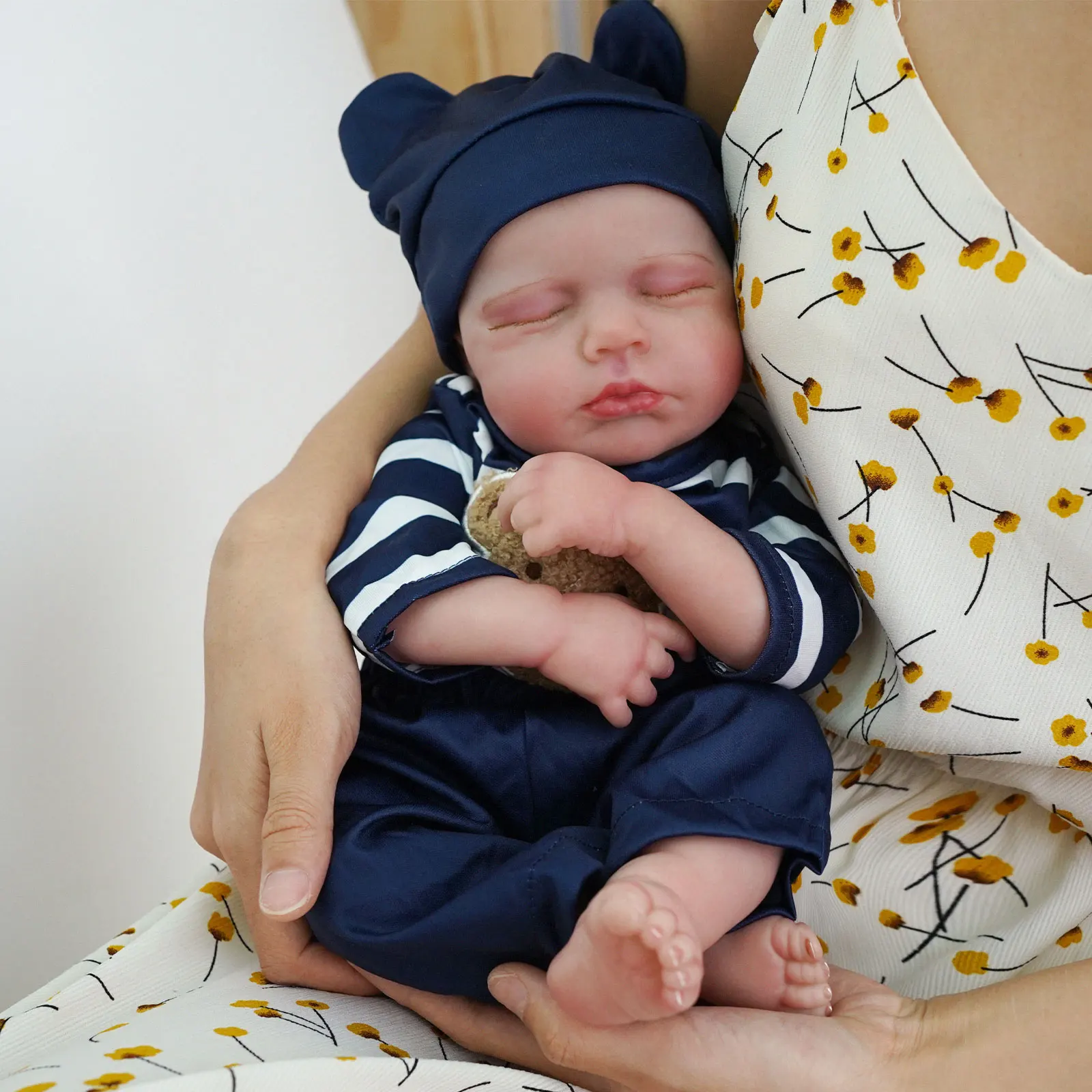 Boneca bebê reborn de corpo inteiro, feita à mão, figura realista para recém-nascidos, lavável, pele pintada, brinquedo para crianças