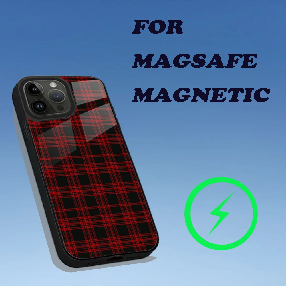 Clan Stewart Dress Tartan Plaid Phone Case For iPhone 15,14,13,12,11,Plus,Pro,Max Mini Magsafe Magnetic Wireless Charging