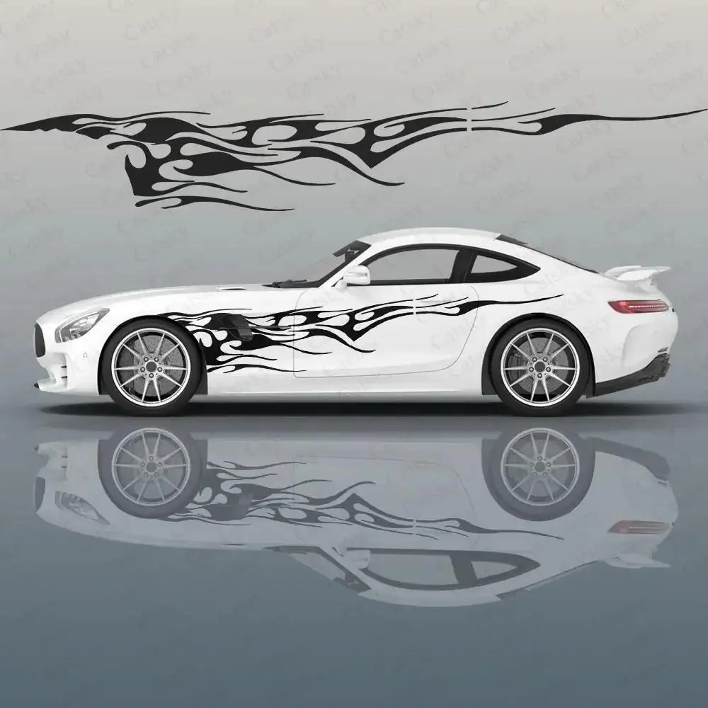

Irregular Colored Line Print Car Accessories Anime Body Stickers Auto Side Film Decal Body Sticker SUV Decoration Wraps Pattern