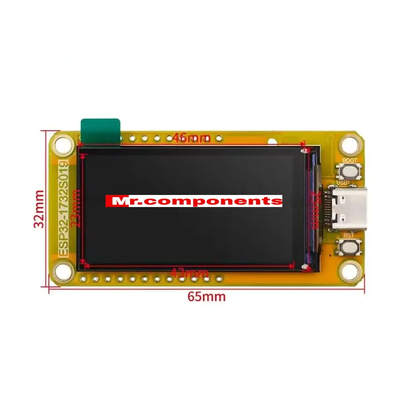 ESP32-S3 HMI 8M PSRAM 16M Flash for Arduino LVGL WiFi Bluetooth-Compatible 1.9 Inch 170*320 Display Screen IPS LCD TFT Module