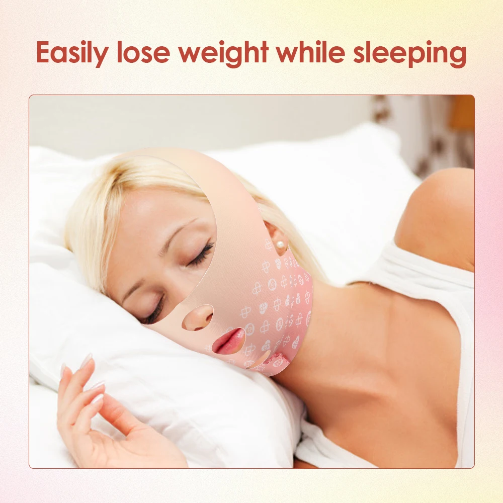 EMS Face Slimming Bandage V Line Face Shaper Women Chin Cheek Lift Up Belt Facial Massager Strap Face Skin Care Tools Beauty