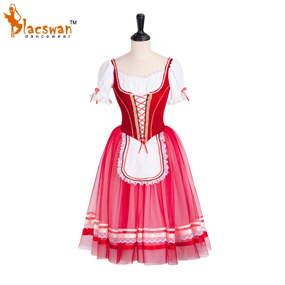 

Red Velvet Coppelia 1st Variation Professional Ballerina Dance Competition Costume Red Romantic Tutu Dress BT720