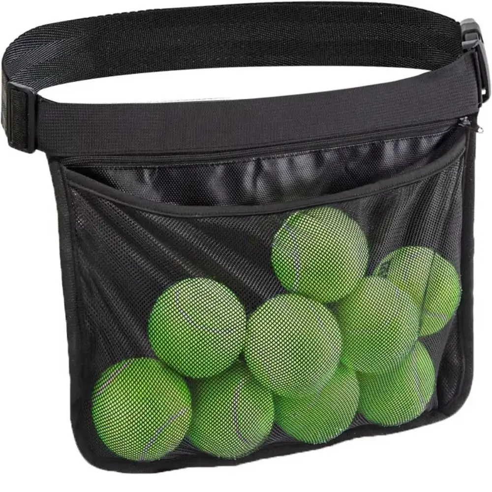 Borsa da trasporto per palline da tennis di grande capacità Custodia in rete Marsupio multifunzionale per riporre palline da golf Pick up Ball impermeabile