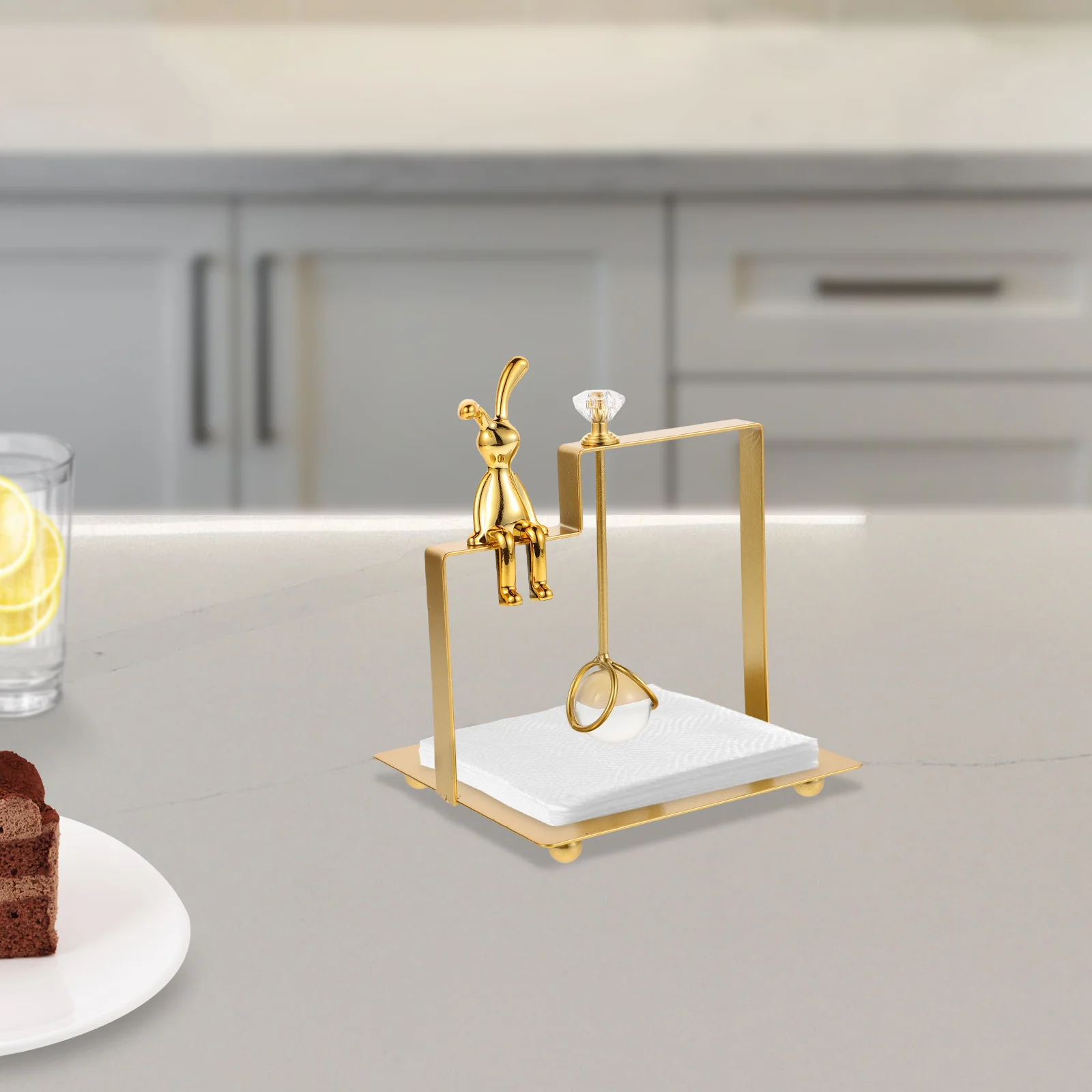 

1pcs Paper Napkin Holder Iron Metal Vertical Stand Vintage Square Design Tabletop Organizer For Kitchen Bathroom Dining Home