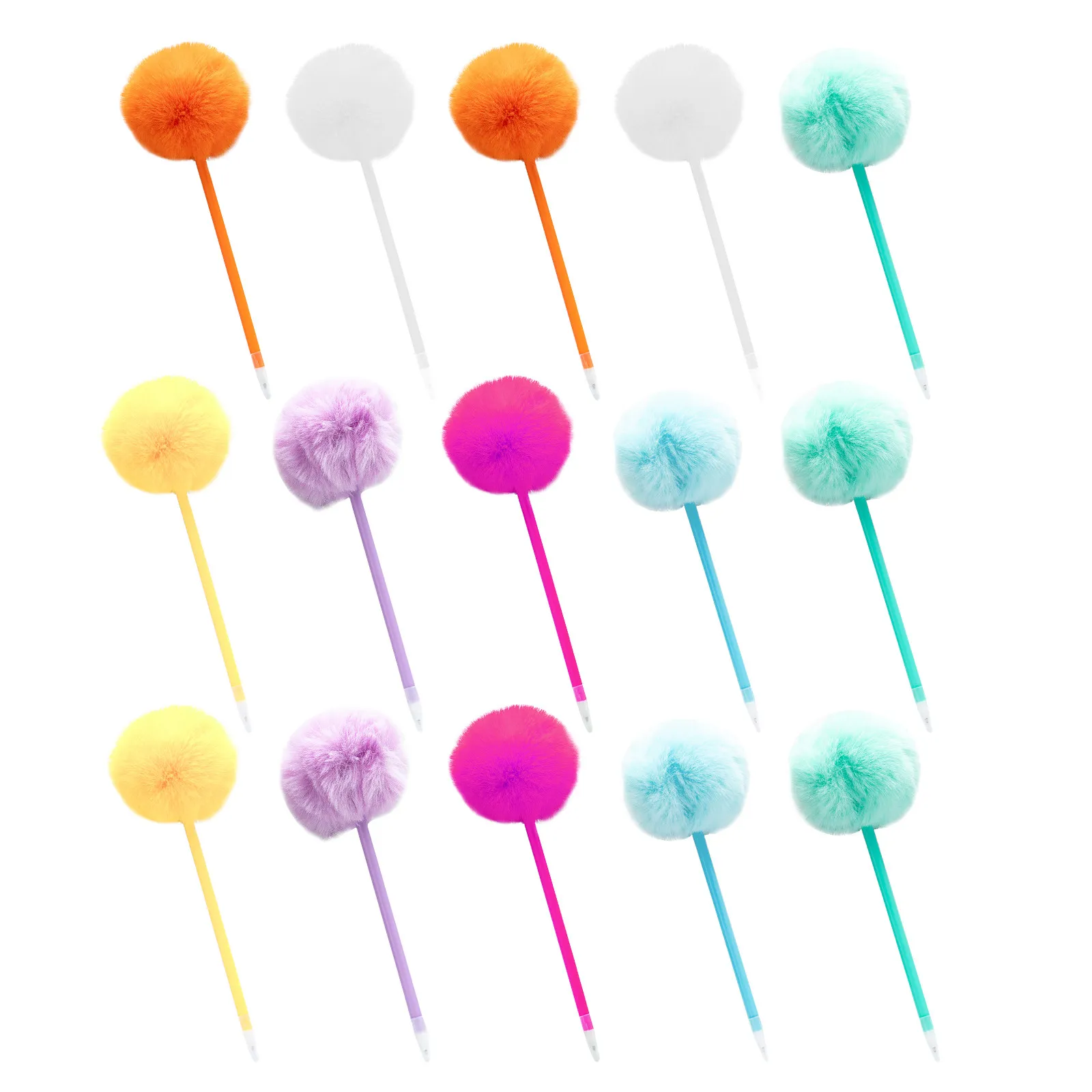

Набор из 15 милых ручек с помпонами, разноцветные шариковые ручки с сердечками для дня рождения, Рождества, вечеринок, школьные принадлежности
