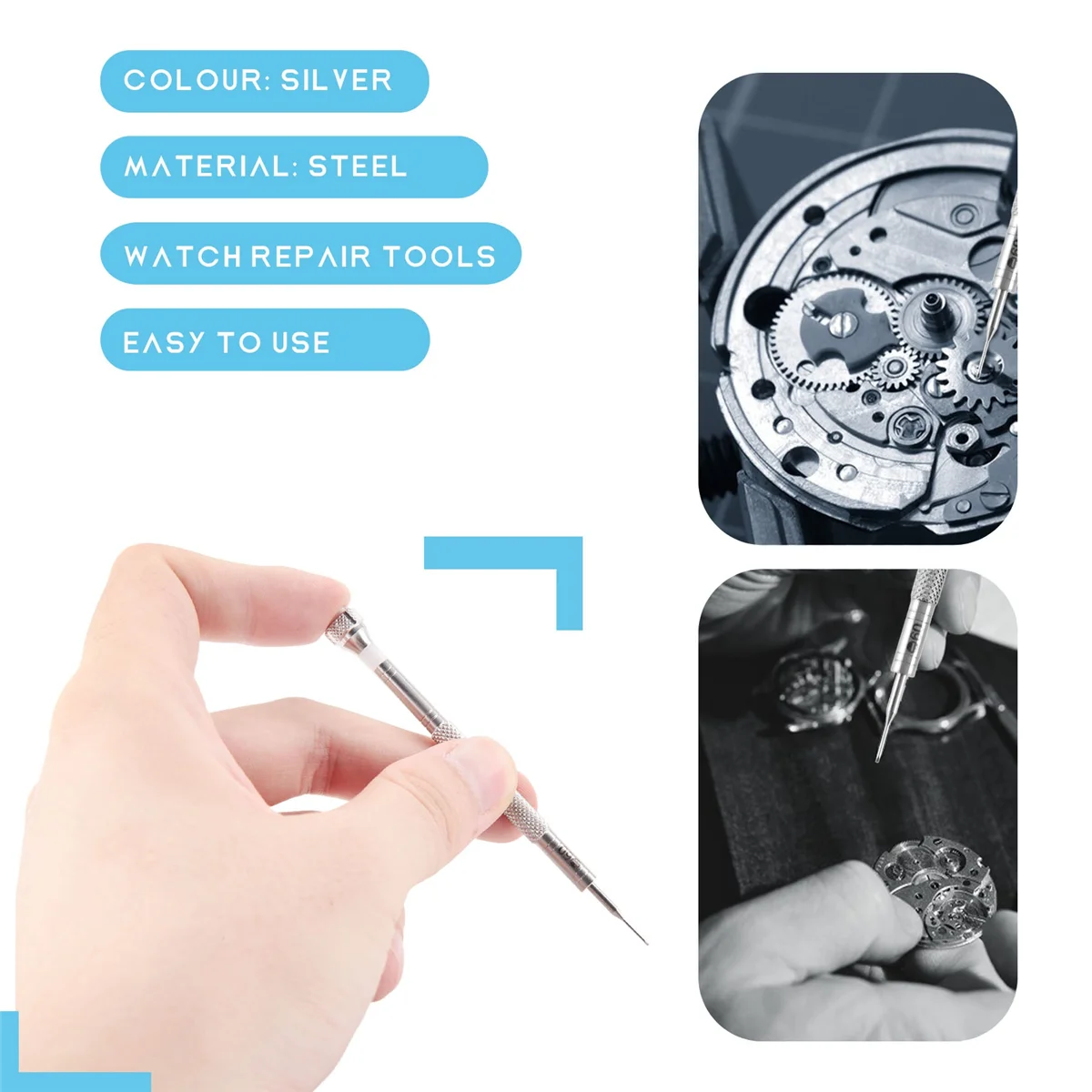 Flat Type Watch Repair Screwdrivers, Relojoeiro Conjunto de Ferramentas, 0.6mm,0.8mm, 2pcs por lote