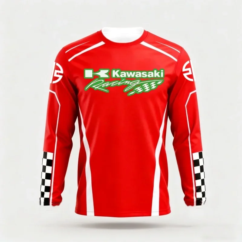 Велосипедная футболка Kawasaki с длинными рукавами, подходящая для горного внедорожного велосипедного верха, дышащая и быстросохнущая конструкция