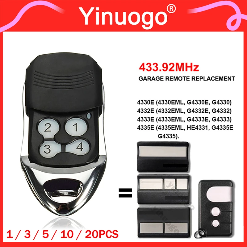Imagem -01 - para Liftmaster 4335e 4330e 4332e 4333e Porta de Garagem Controle Remoto 433.92mhz Liftmaster 4335eml 4330eml 4332eml 4333eml Transmissor Abridor de Porta da Garagem para liftmaster 4335e 4330e 4332e 4333e porta de garagem controle remoto 43392mhz liftmaster 4335eml 4330eml 4332eml 4333eml transmissor abridor de porta da garagem 01