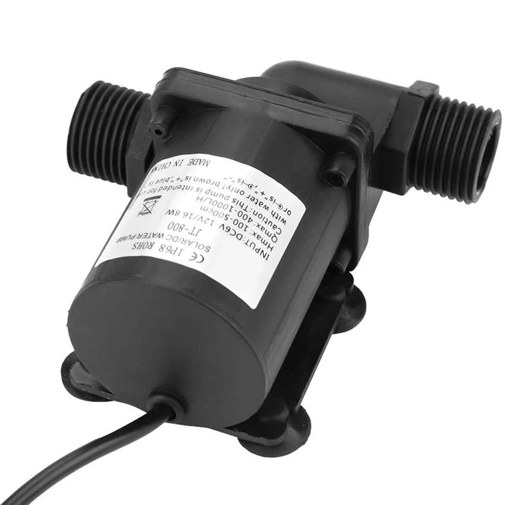 Brushless Water Pump, JT-800D-12 Mini DC Water Pump 12V 1.5A 750L/H Pump for Aquarium Fountain Small Fish Pond Circulation