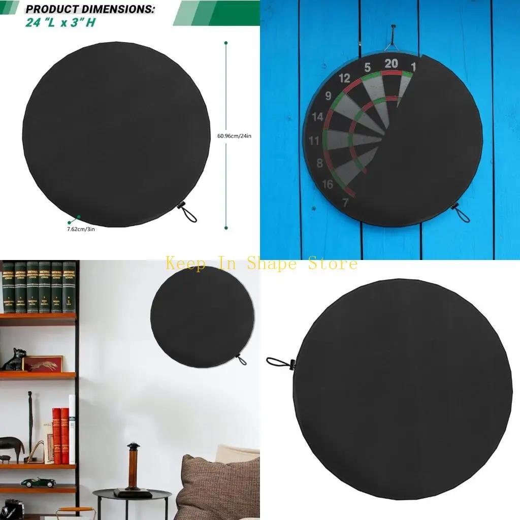 

U1JC Waterproofs Oxford Cloth Dartboard Cover Protector Outdoor Indoor Dartboard Dust Cover for 24Inch Dartboard Enduring