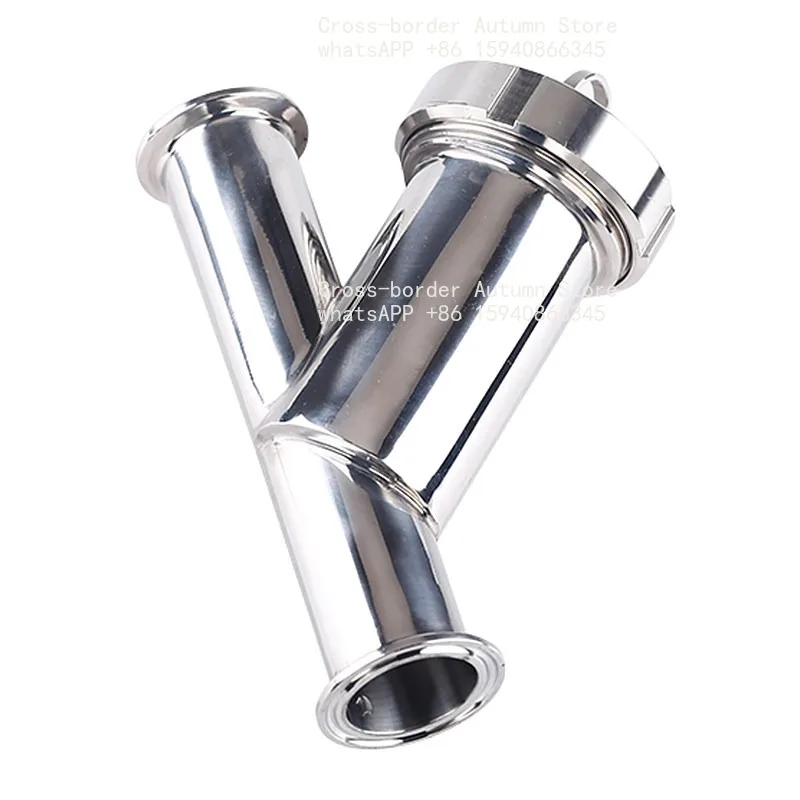 Quick-loading Y-type filter Sanitary grade, diagonal plug-in chuck pipe clamp connection valve