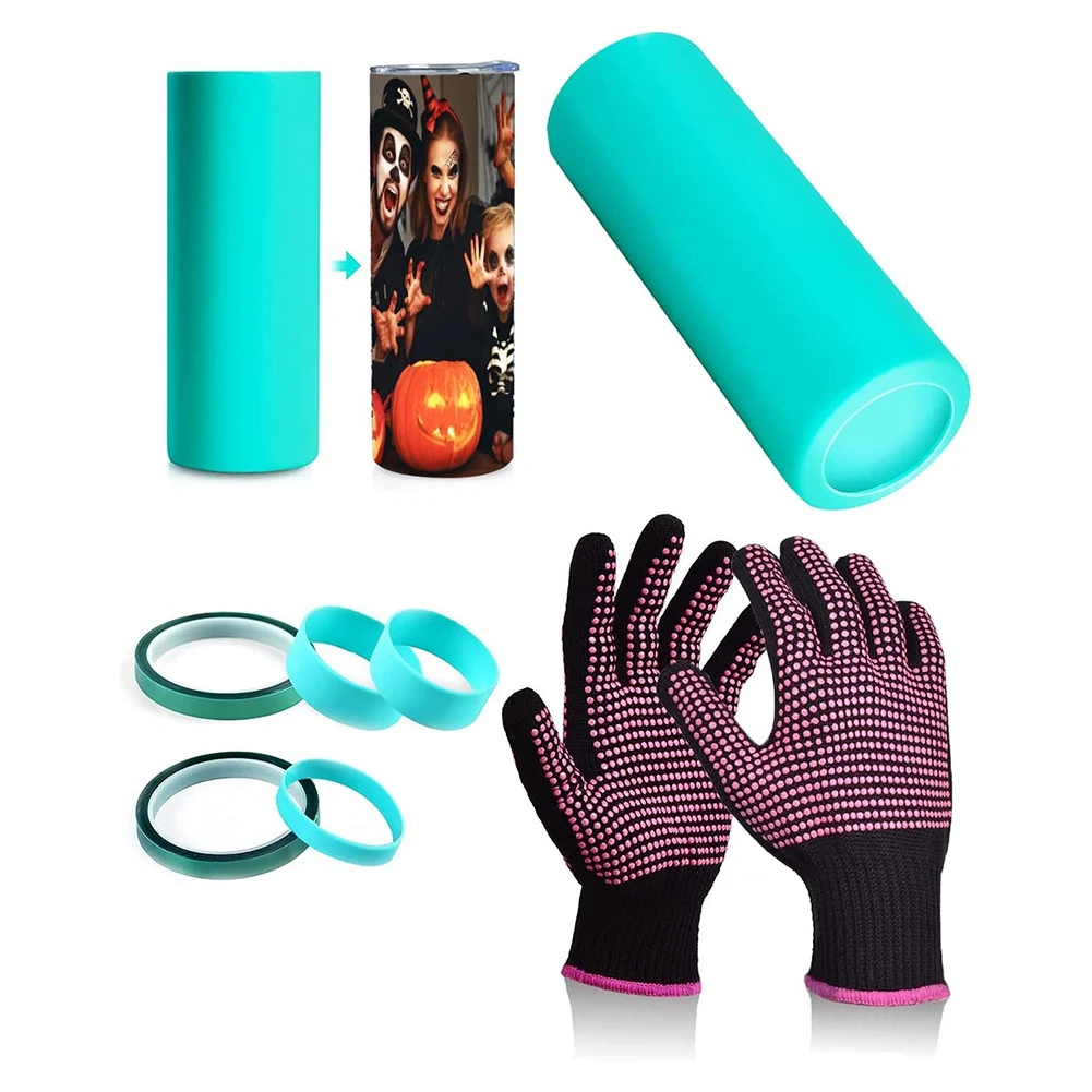 Sublimation Accessories-For Sublimation, Silicone Bands and Sleeve for 20 Oz Tumbler, Heat Tape for Sublimation Tumbler