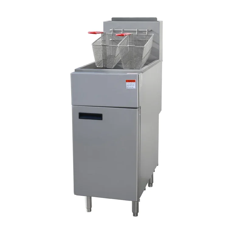 

Restaurant Commercial Gas Chips Frying Machine Tank Potato Chips Chicken Fryer 4 Tube Gas Deep Fryer