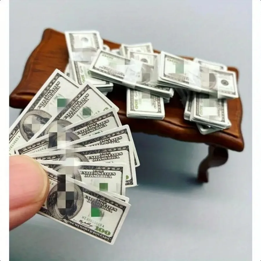 Realistisches Minigeld für Puppenhausszenen |   Miniatur-Papierrechnungen |   Puppenhaus- und BJD-Puppenzubehör