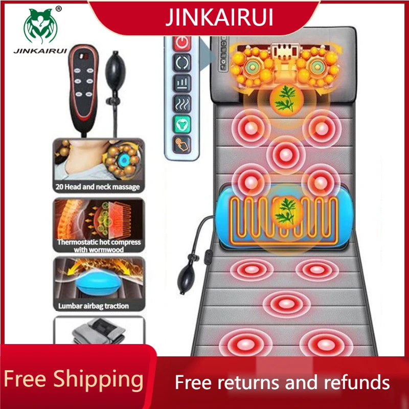 

Jinkairui Electric Massage Mattress Full Body Kneading Vibrating Heating For Lumbar Neck Back Relief Home Office Health Care