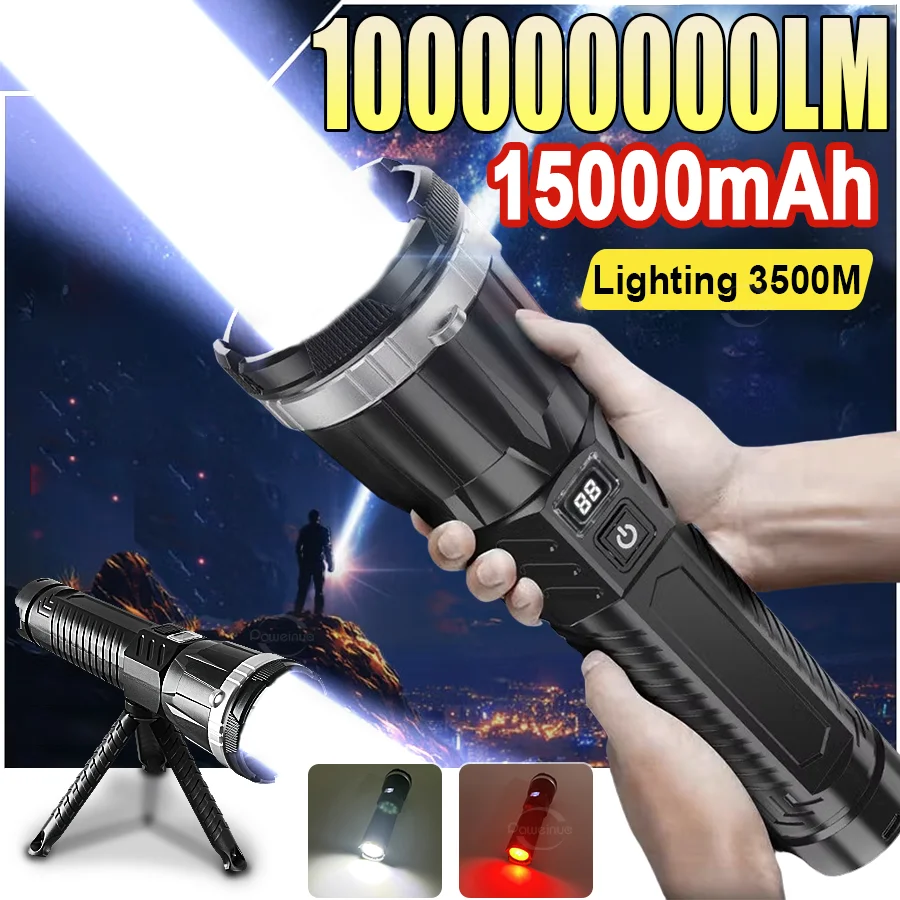 

Super Powerful Flashlights 15000mAh Rechargeable LED FlashLights COB Outdoor Camping Torch Fishing Hunting Tactical flashlights