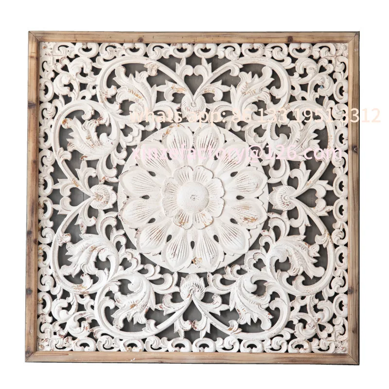 

Wooden wall decoration, homestay wedding photo props, light luxury hollow flower shop cafe wall decoration