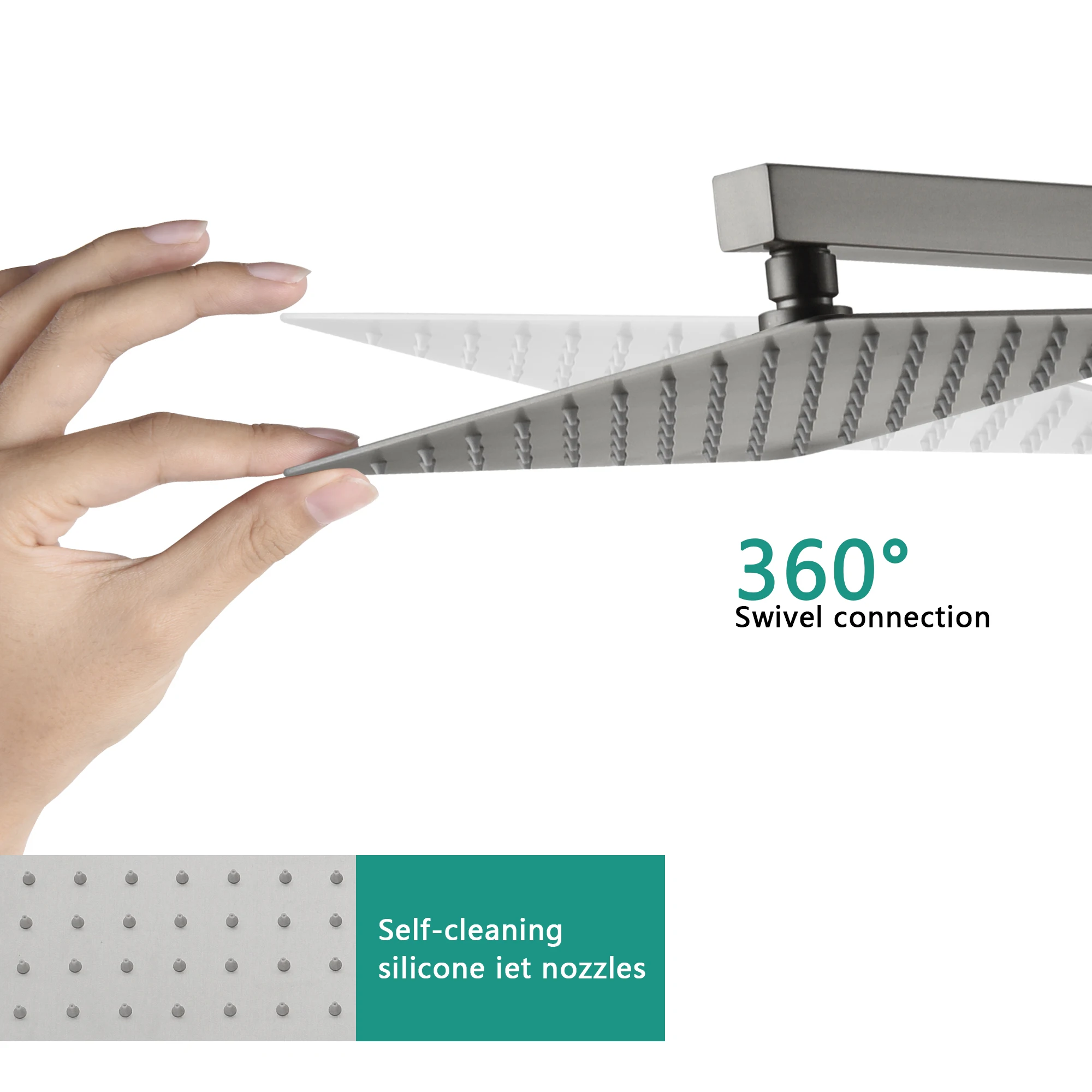 Brushed Nickel Smart Shower 3 Functions Shower Set for Bathrooms